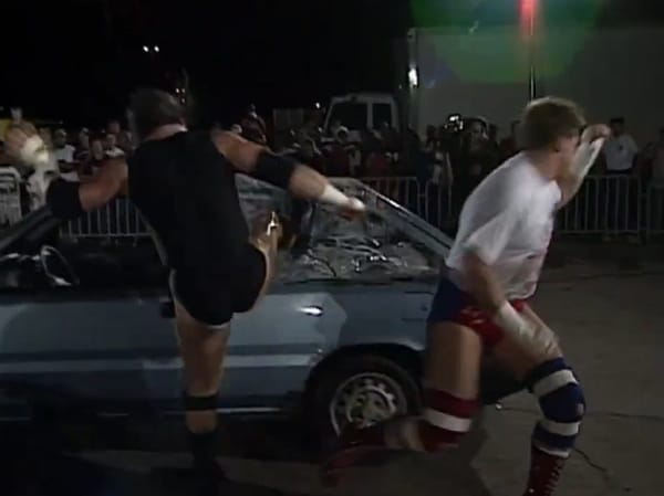 Lord Steven Regal and Belfast Bruiser Brawl in an Albany Parking Lot